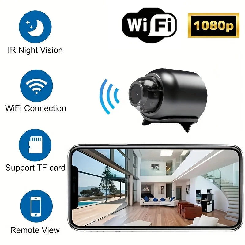 Mini Cámara Espía WiFi Full HD – Monitor de Seguridad para Niños, Mascotas y Hogar